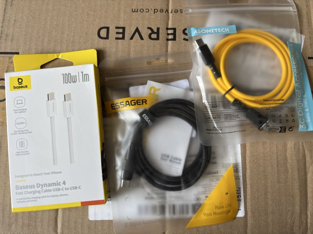 Швидка зарядка Essager 20w, 2 роз'єми Type-C + USB-A
