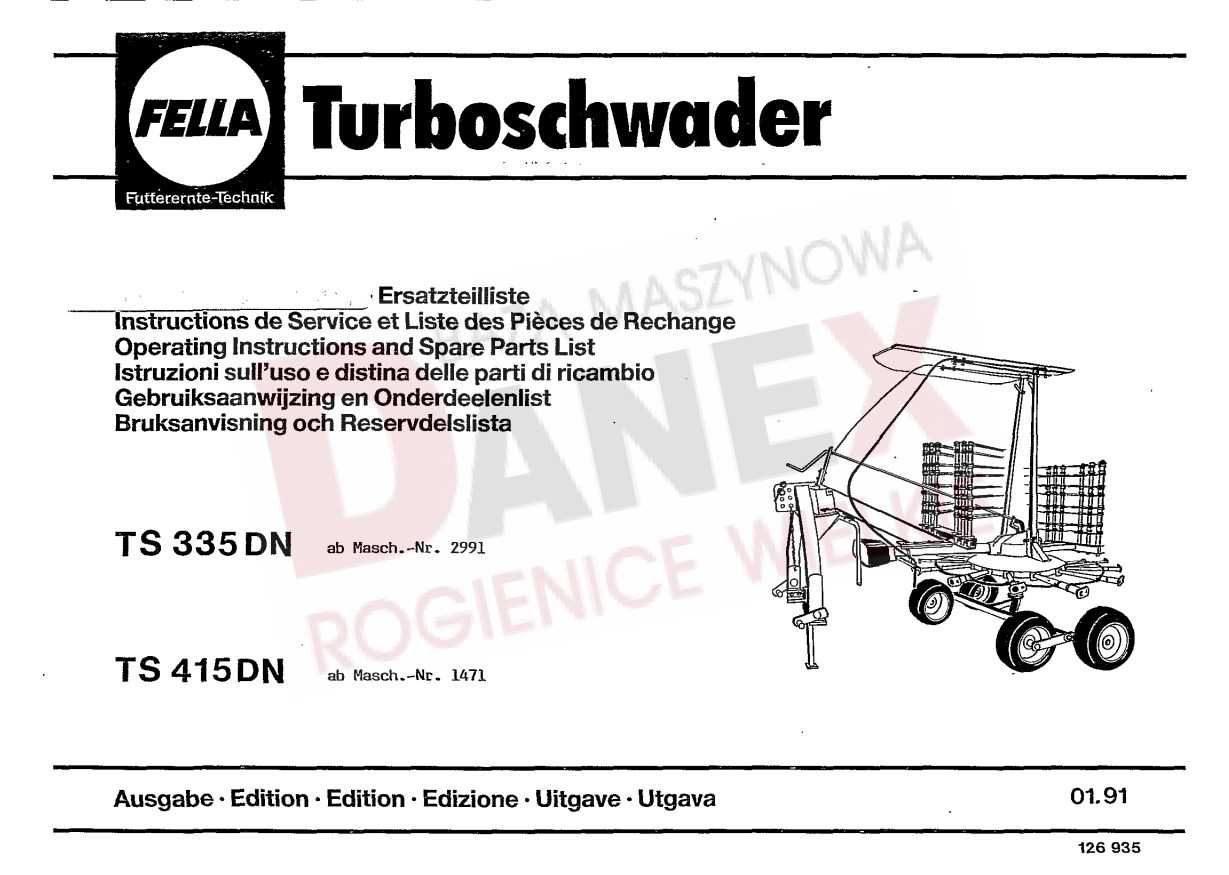 Katalog części zgrabiarka Fella TS 335, TS 415 dn