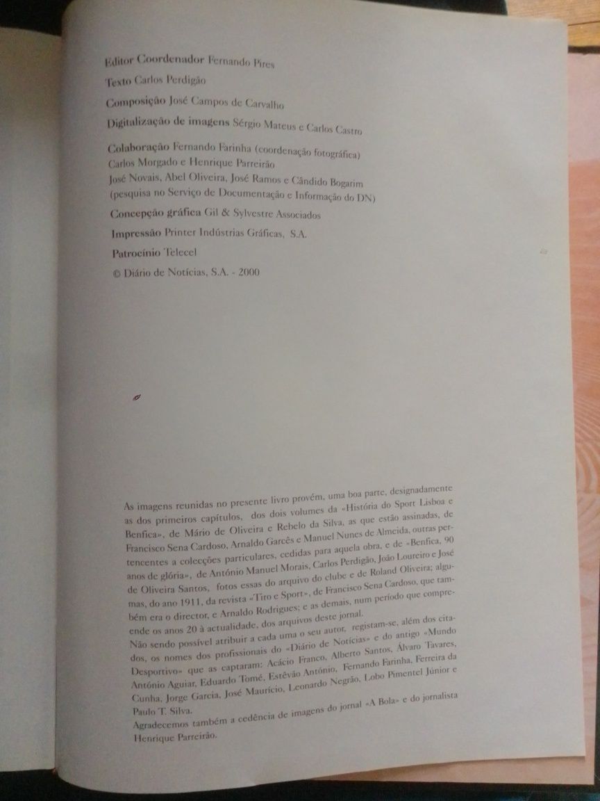 Livro Benfica "A história os triunfos e as imagens de todosostempos