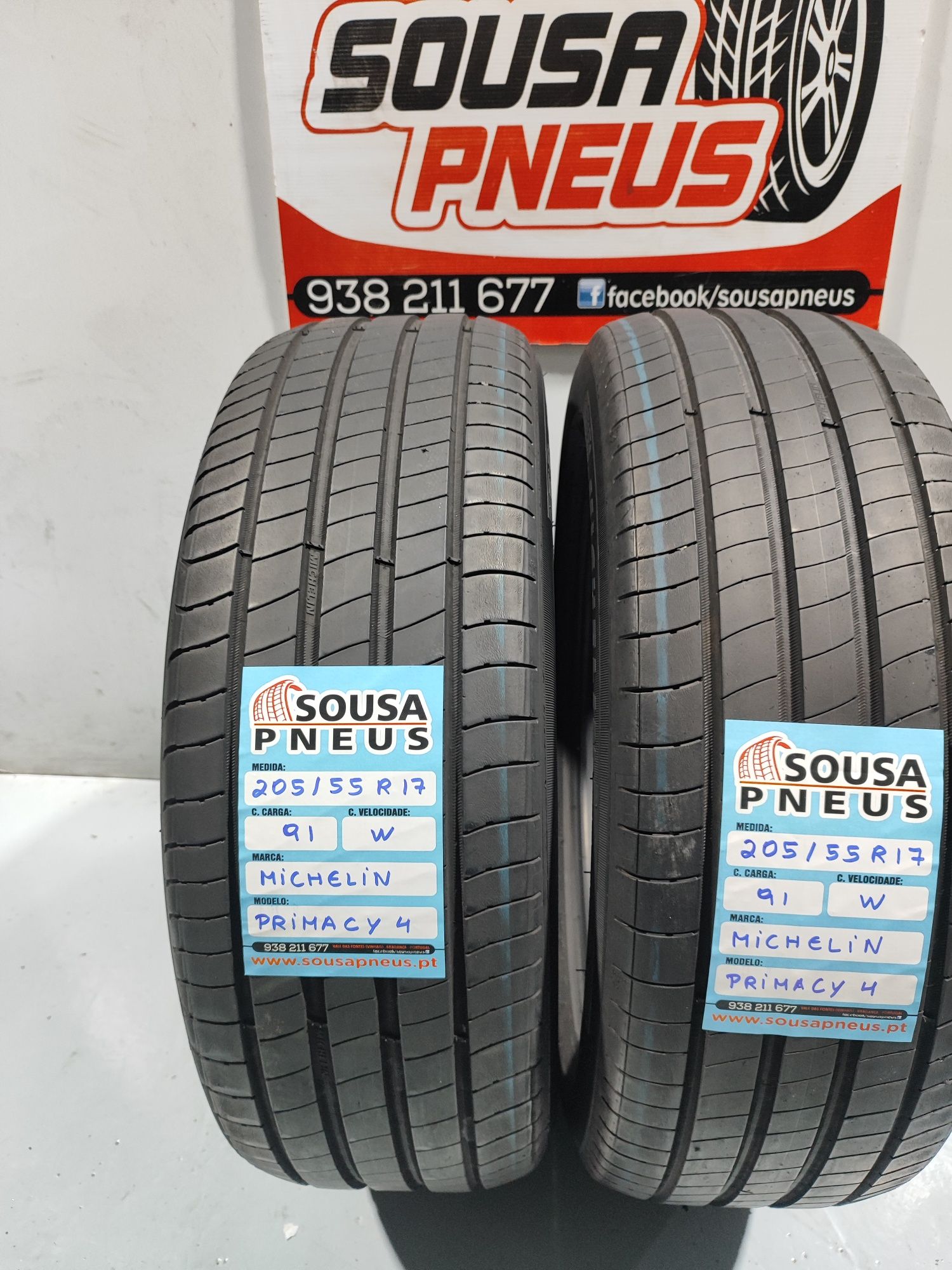2 pneus semi novos 205-55R17 Michelin - Oferta dos Portes