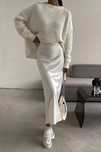 Madmext Os Sweter Stylowy Wklasyczny Kremowy H7624