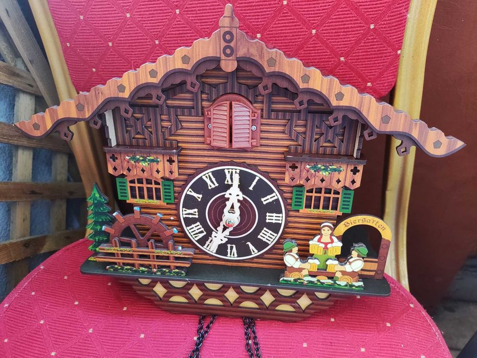 Klasyczny Zegar z kukukułka skandynawski styl retro drewniany zegarek