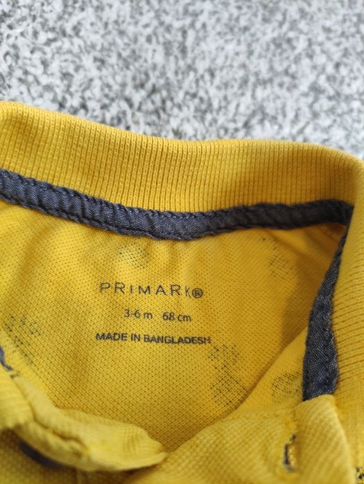 Musztardowa koszulka z krótkim rękawem bluzka polo Primark 68