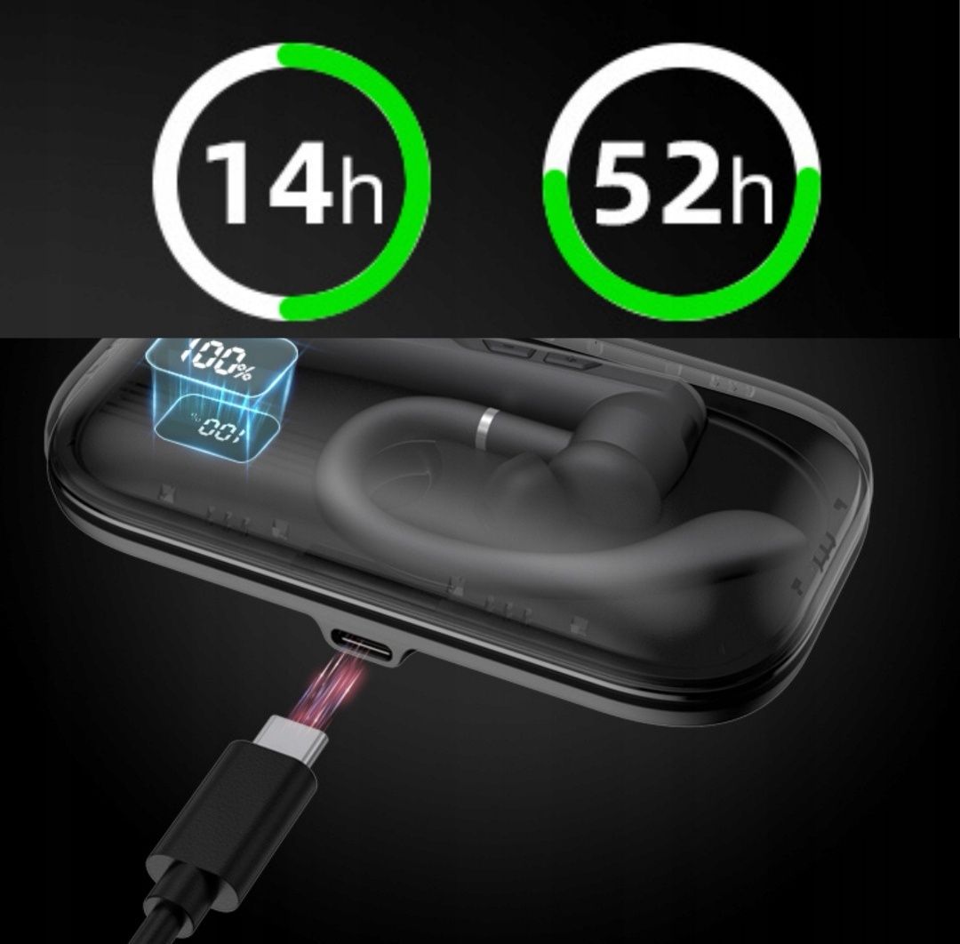 SKIUDCT N19 Zestaw słuchawkowy Bluetooth BT 5.3 z dobrym mikrofonem