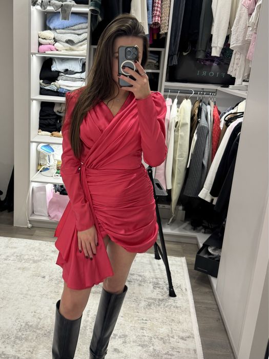 Рожева вечірня сукня з шовку/ розовое шолковое вечернее рлатье