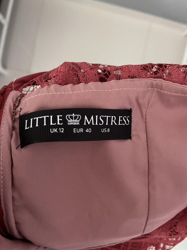 Koronkowa sukienka czerwona bordowa Little mistress 40 L