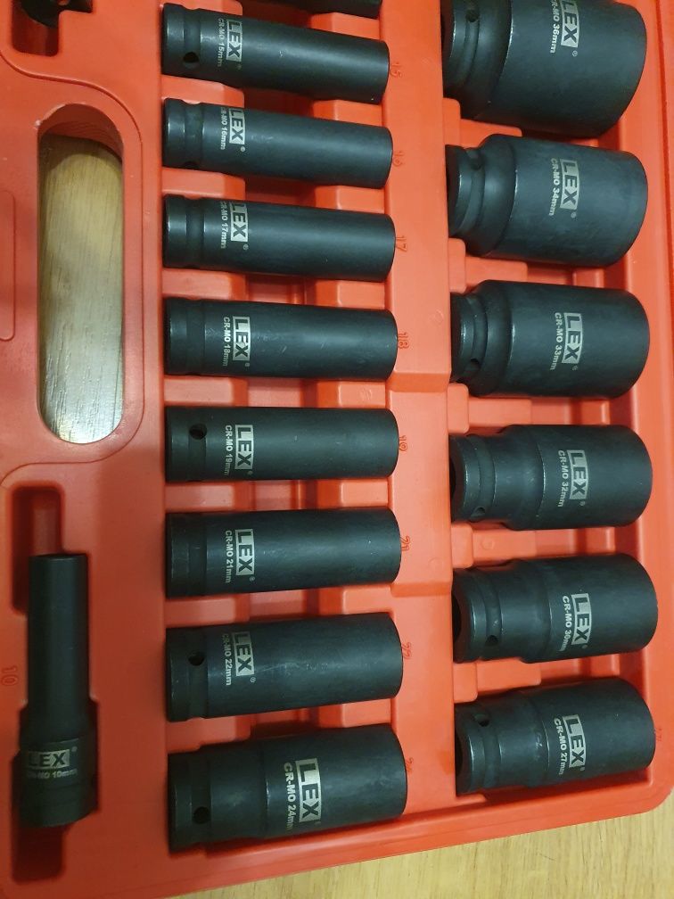 Набор головок ударных LEX LXIS20E : 1/2" 10-38мм Головки 20 шт