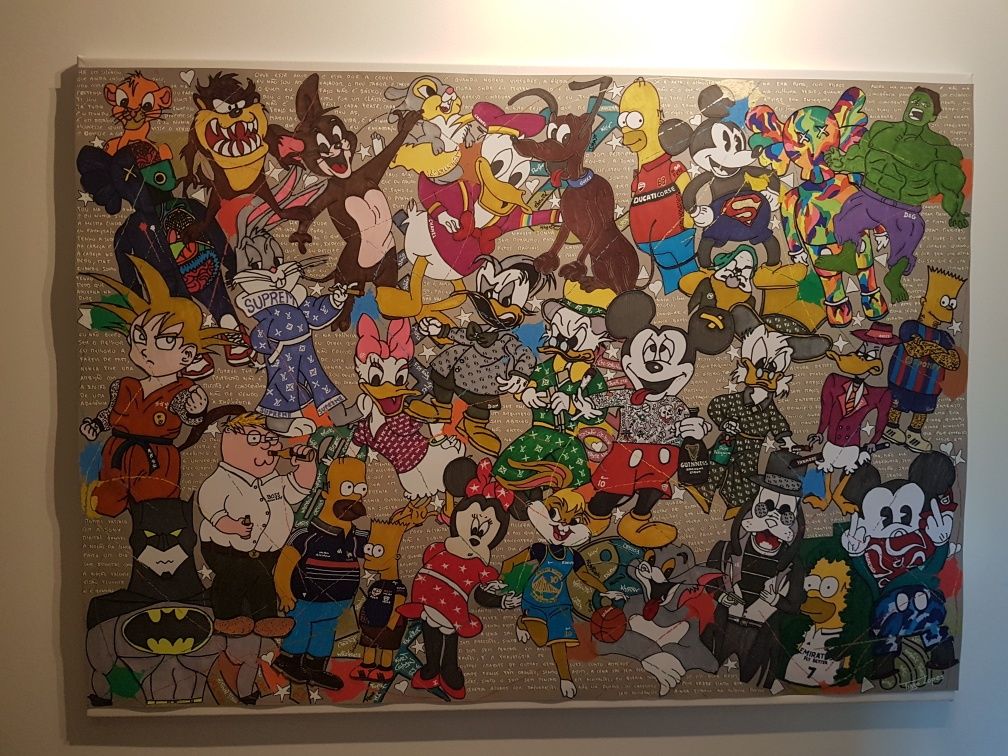 Desenho Disney 2 em cartolina a Feltro e Posca