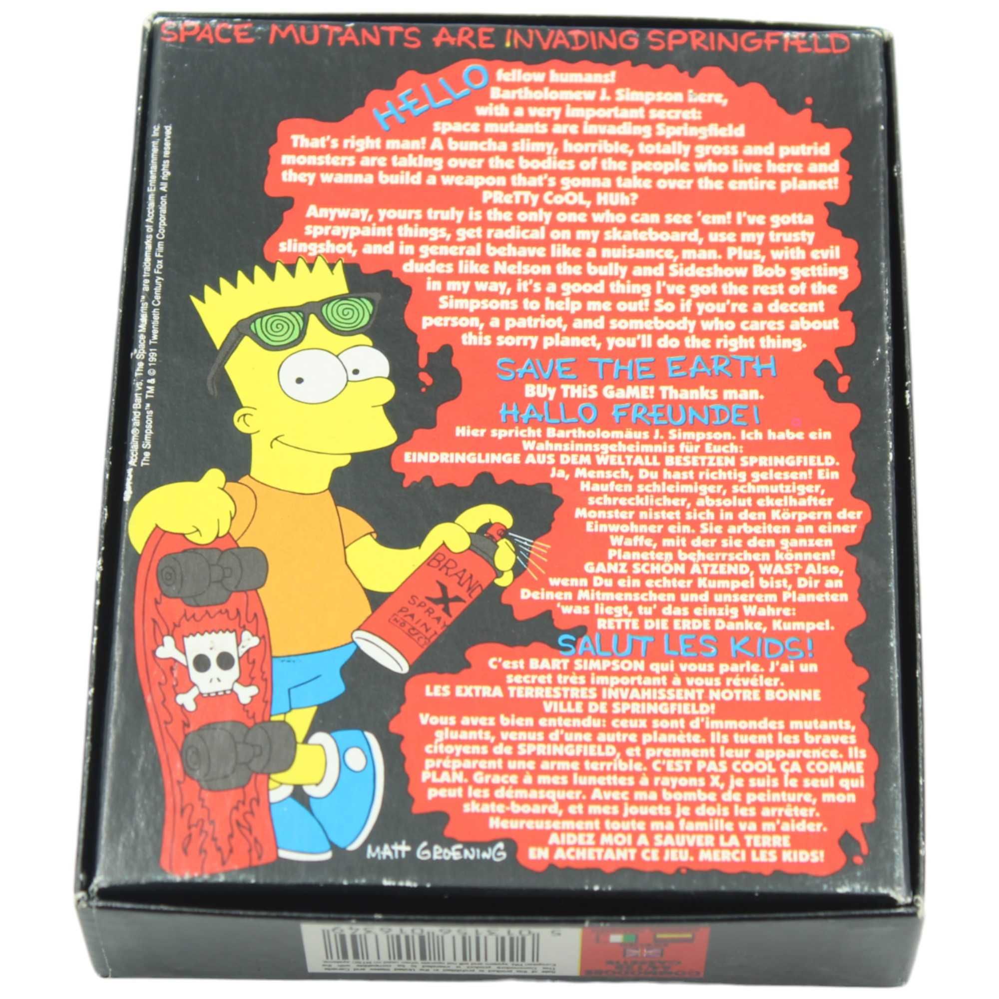 The Simpsons Bart Vs. The Space Mutants Commodore 64/128 Kaseta