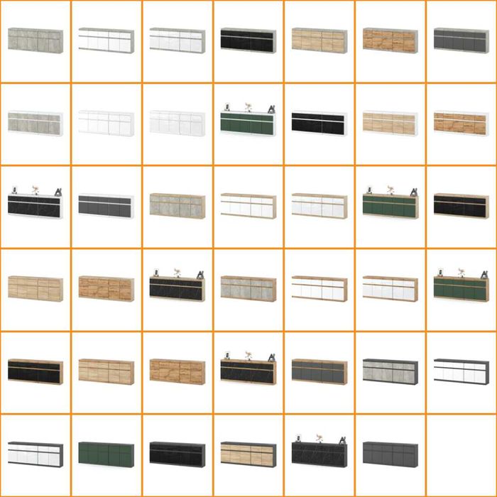 Komoda Modułowa Do Salonu Best Oleksa 200cm Szeroka Szafka 5 Szuflad