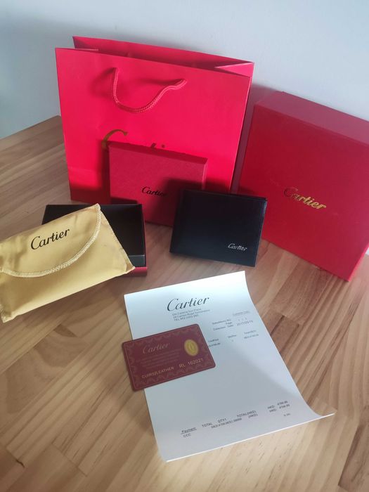 Cartier portmonetka Czarny portfel męski, skóra 95-4
