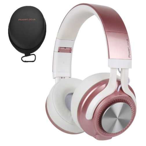 Słuchawki bezprzewodowe nauszne PowerLocus P3 różowe z etui