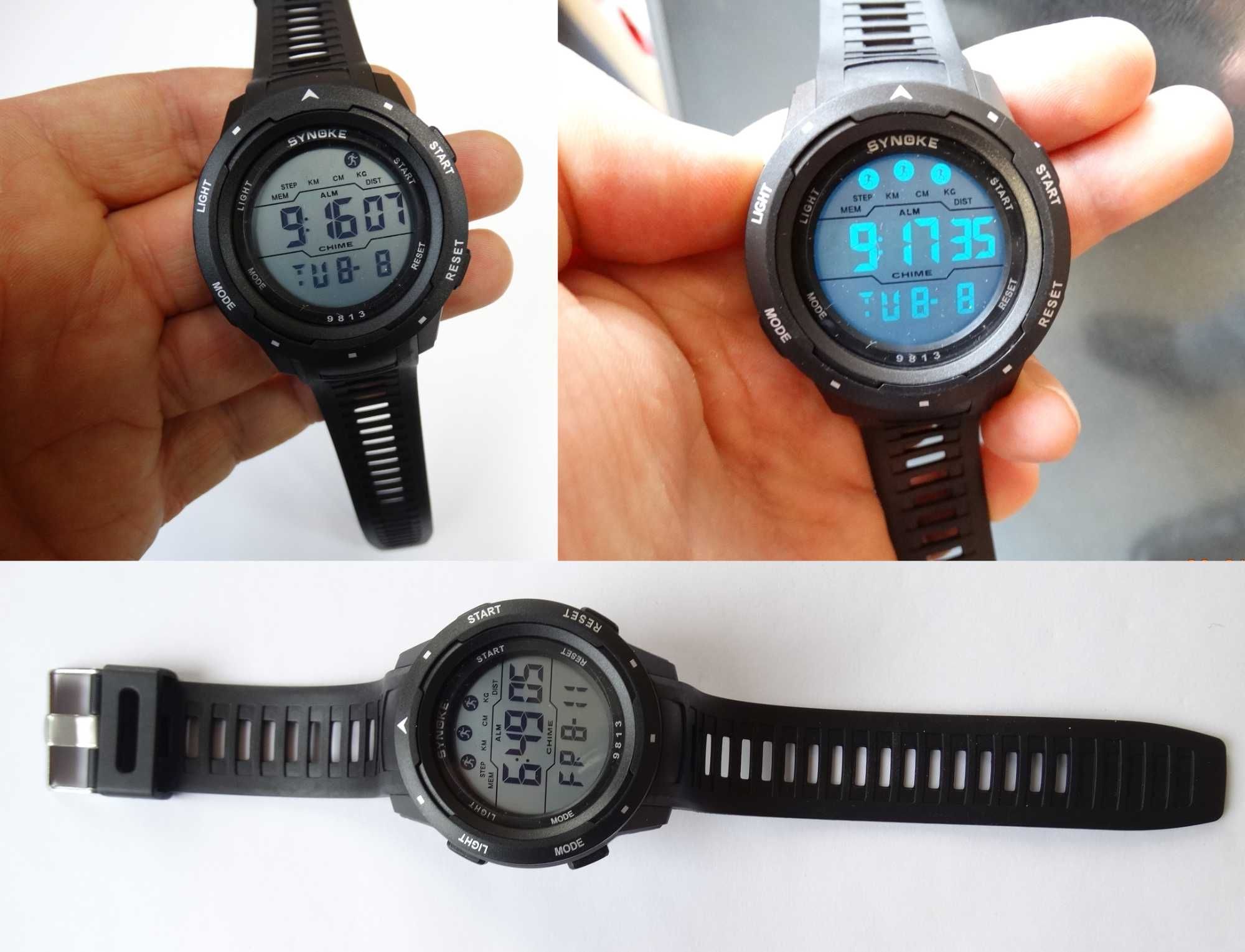 Sportowy zegarek elektroniczny Synoke 45mm cyfrowy stoper wodoszczelny