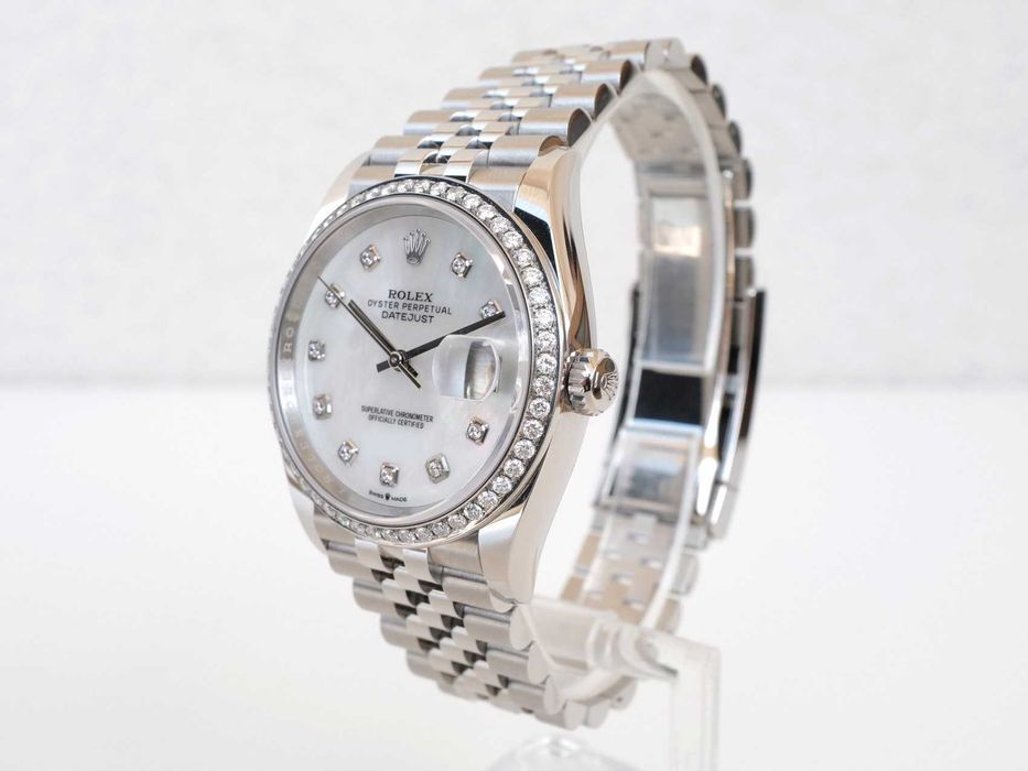 Rolex Datejust 36mm Jubilee Steel Diamond Bezel MOP Dial