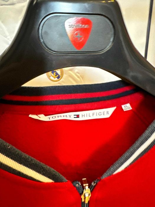 bluza Vintage Tommy Hilfiger Bomber Red Sweatshirt