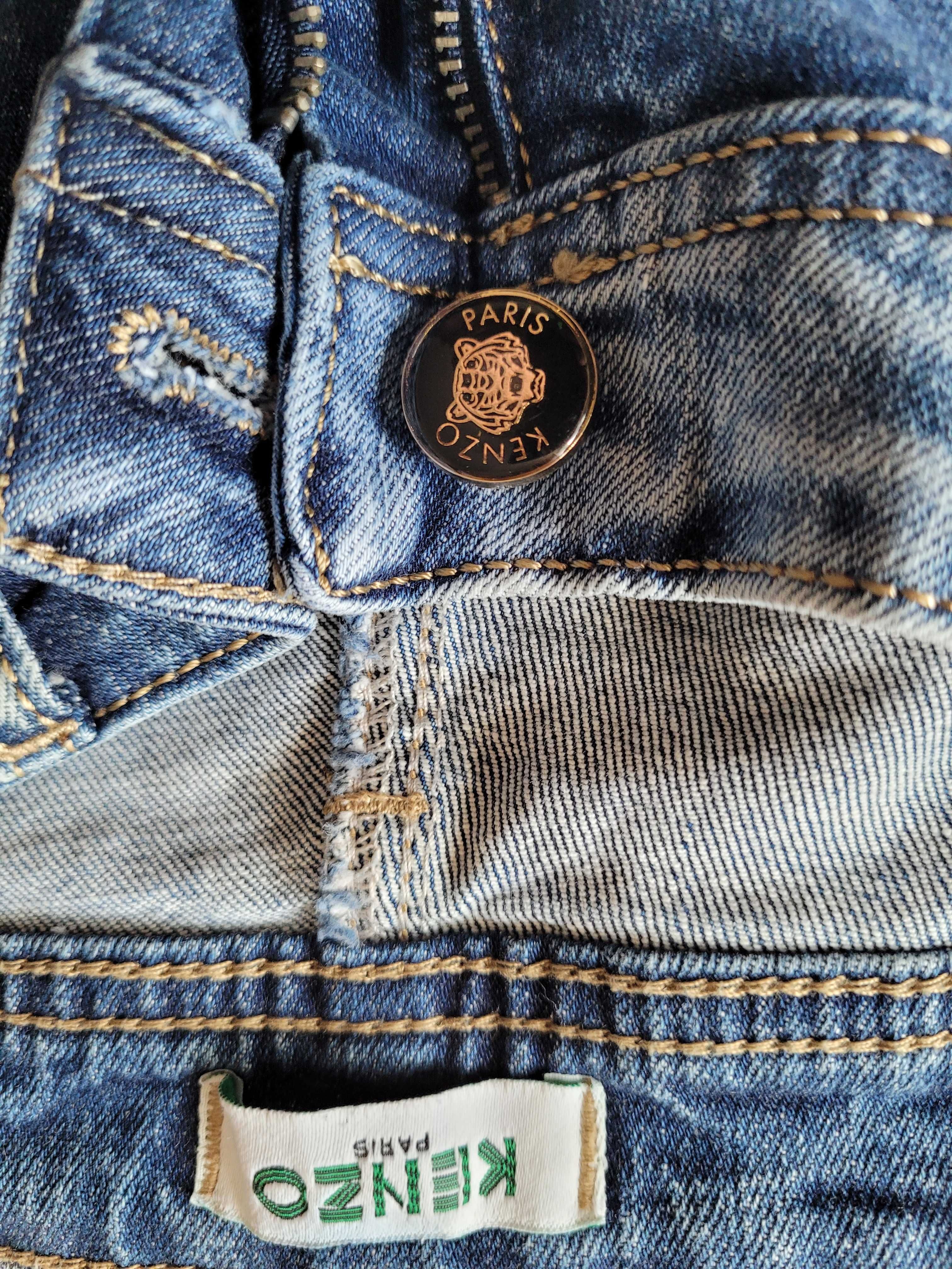 Super spodnie jeansowe damskie z dziurami KENZO - niski stan
