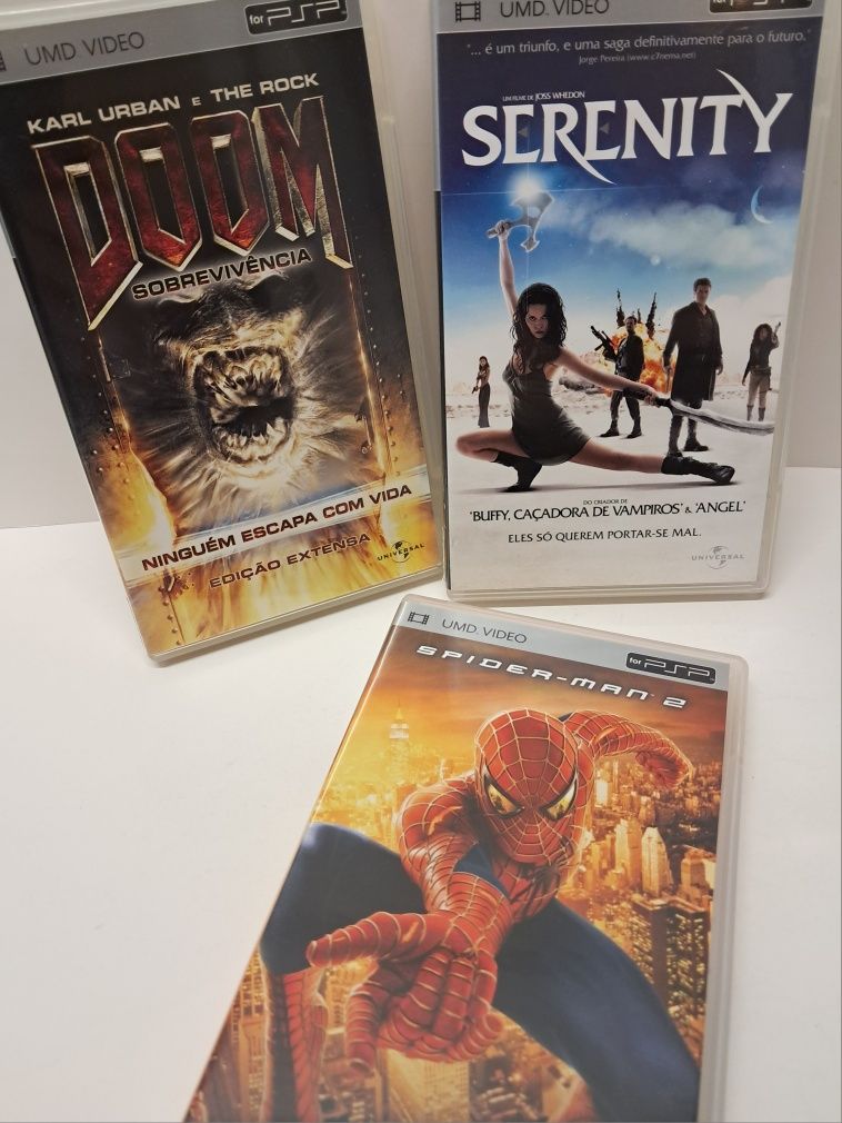 Filmes UMD - Doom, Spider-Man 2 e Serenity (PlayStation Portable, PSP)
