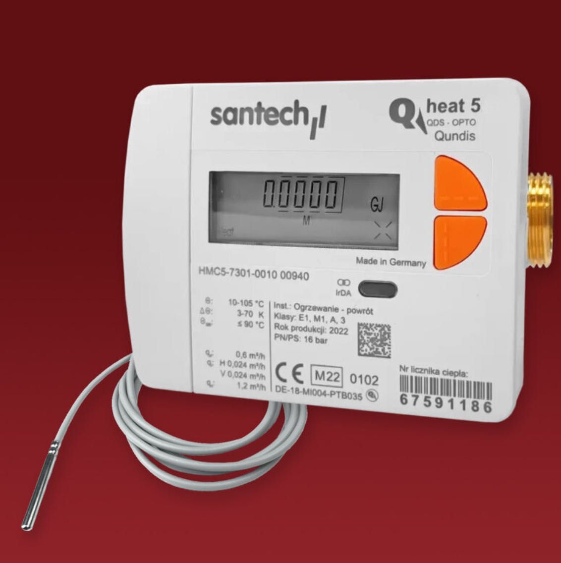 Ciepłomierz QHeat5 DN15 G3/4 Q=1,5m3/h powrót