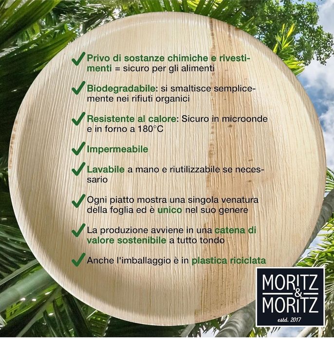 Moritz & Moritz 20 szt. okrągły talerz z liści palmowych