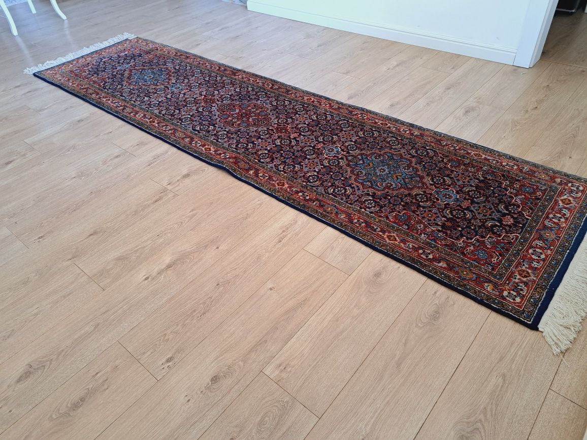 Przepiękny ręcznie tkany wełniany chodnik Bidjar 75x315cm jak nowy!