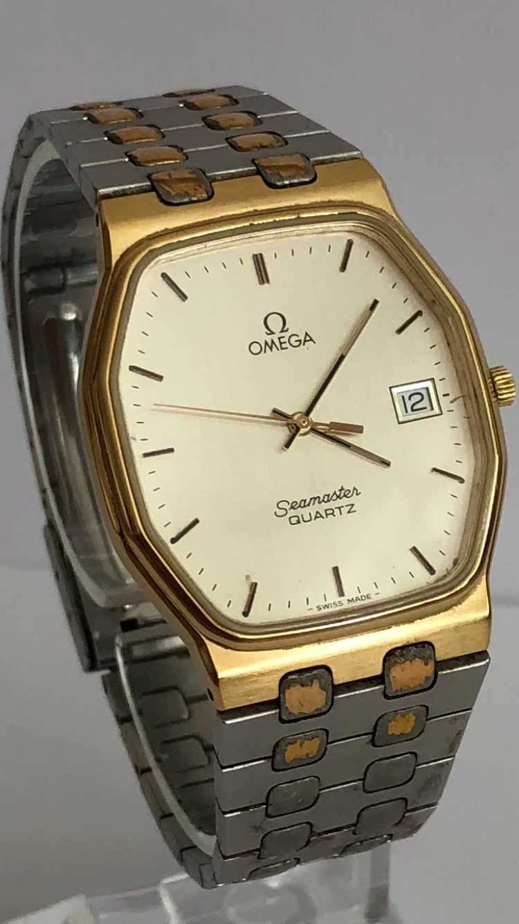 Omega Seamaster Quartz, zegarek męski, oryginalna bransoleta Omega