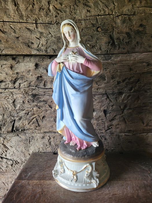 Piękna figurka z porcelany Andenne Maryja Bolesna Matka Boża