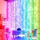 Kurtyna świetlna 3 x 3m pilot 16 kolorów 300 LED haczyki lampki