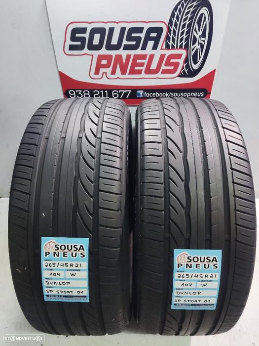 2 pneus semi novos 265-45r21 dunlop - oferta dos portes