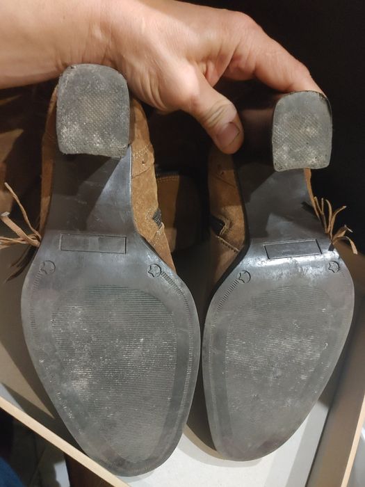 Сапоги чоботи черевики  замшевые р 39-40 ковбойки