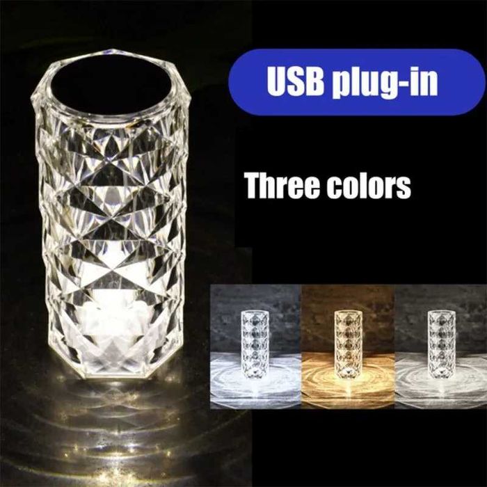 Lampka LED - Diamentowa na USB / Projektor LED / 3 Tryby Świecenia