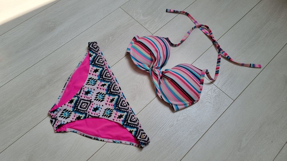 Strój kąpielowy F&F paseczki L 40 75D Miseczki gratis usztywniane push
