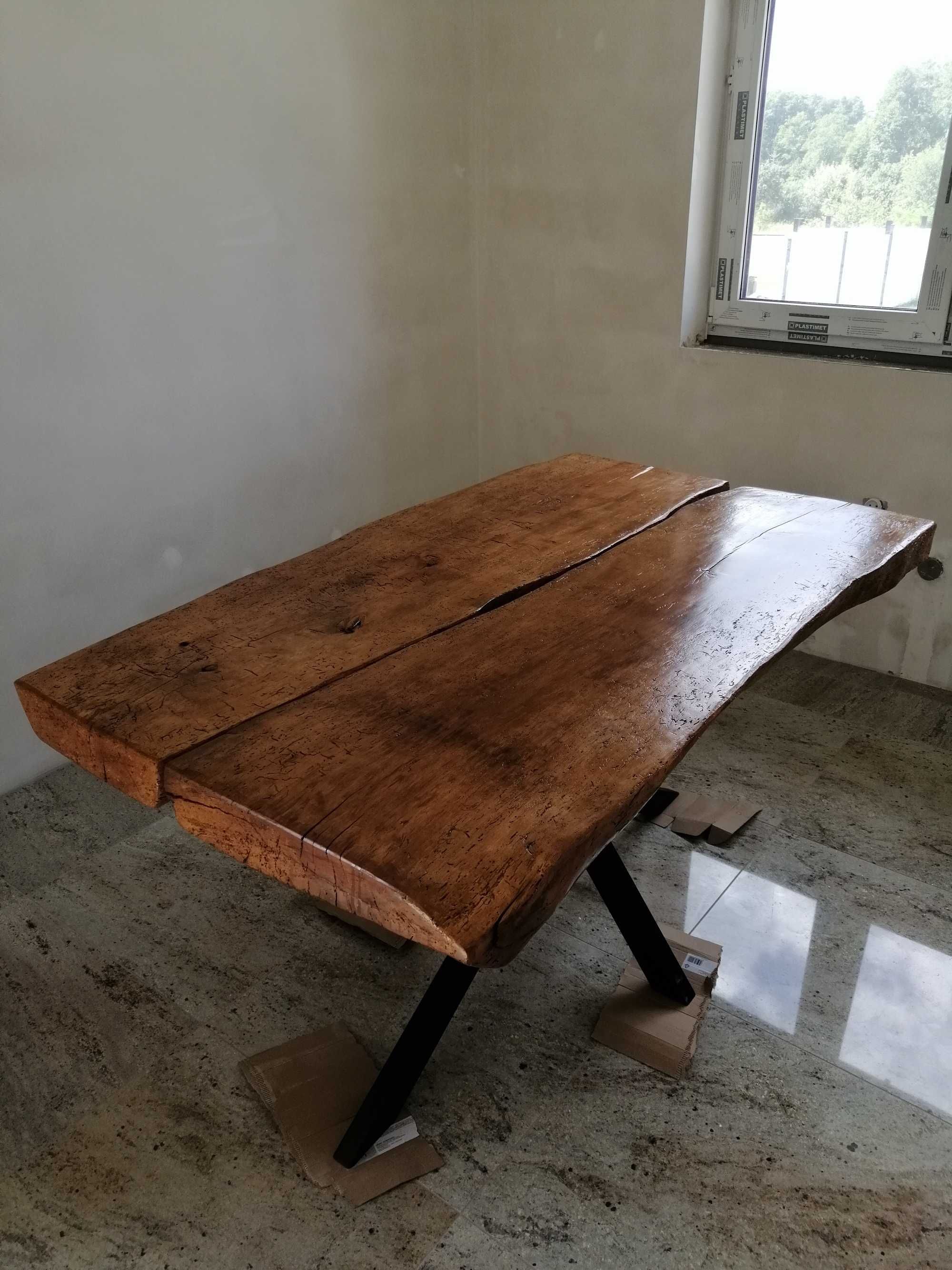 Stół loft lity blat stół drewniany