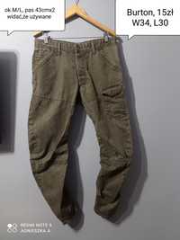 Spodnie W 34 L 30 utility khaki jeansy straight fit dżinsy kolorowe