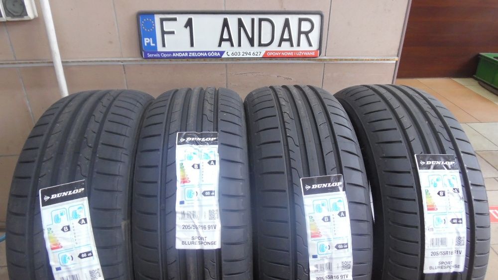 NOWE 205/55R16 DUNLOP Sport BluResponse - Letnie, Super jakość , ANDAR