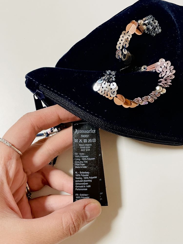Косметичка, темно-синий кошелёк с буквой S Accessorize