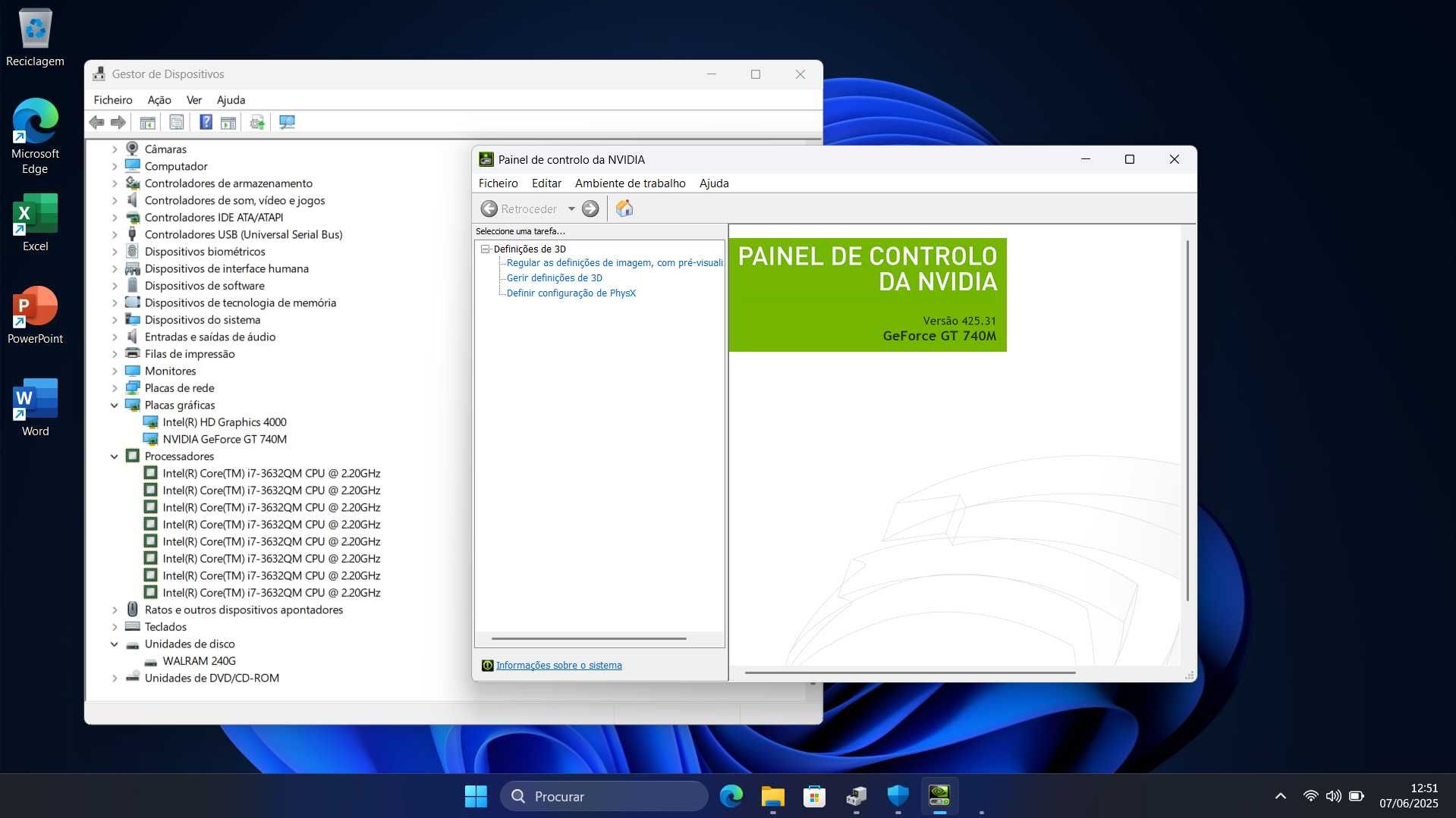 Portátil i7 + Nvidia