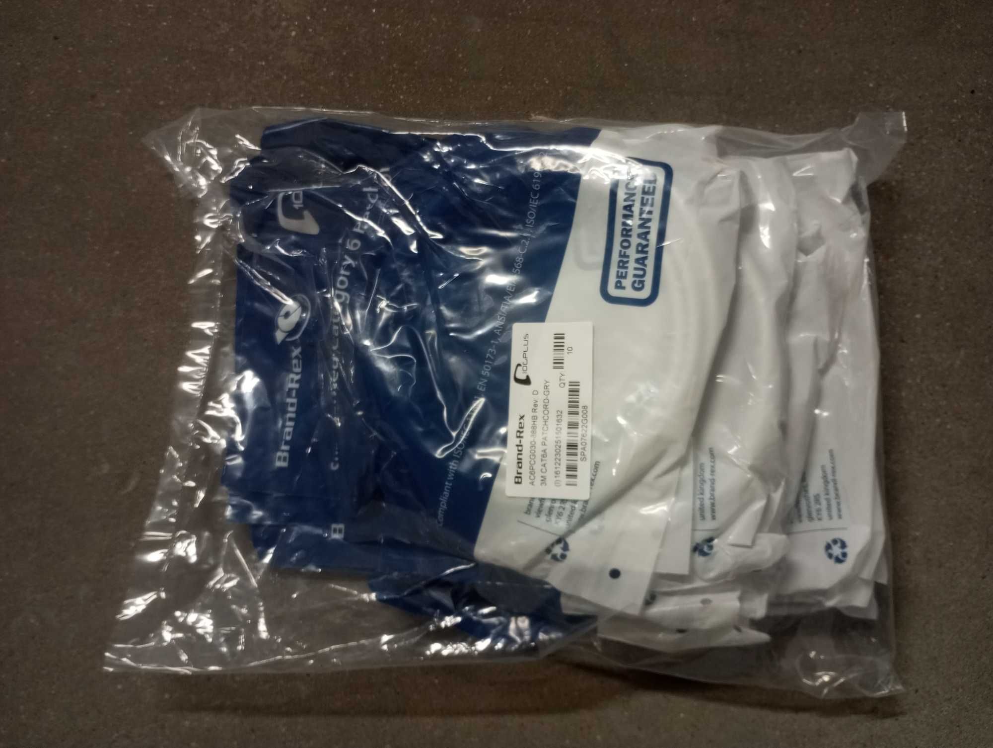 Kabel crossowy patchcord rj45 cat.6A 10Gbit Brand-Rex ekran 3m 10 szt.