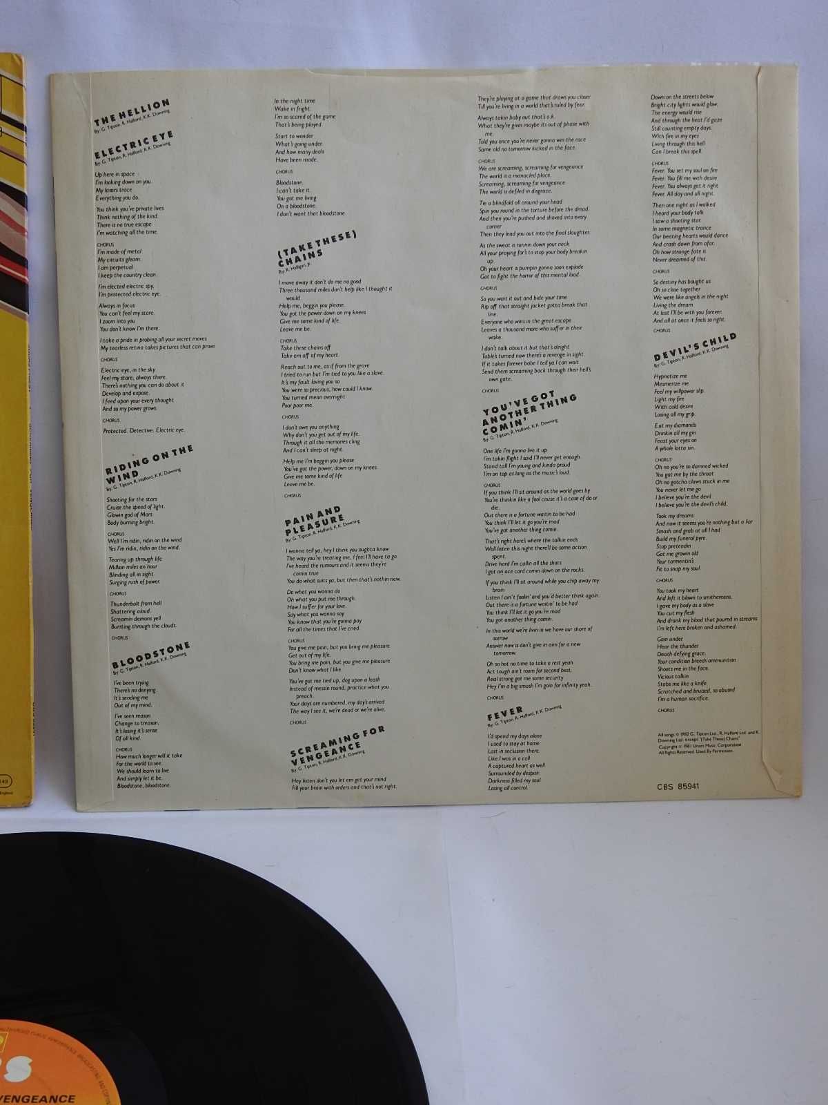 Judas Priest ‎Screaming For Vengeance LP UK пластинка Британия 1982 EX