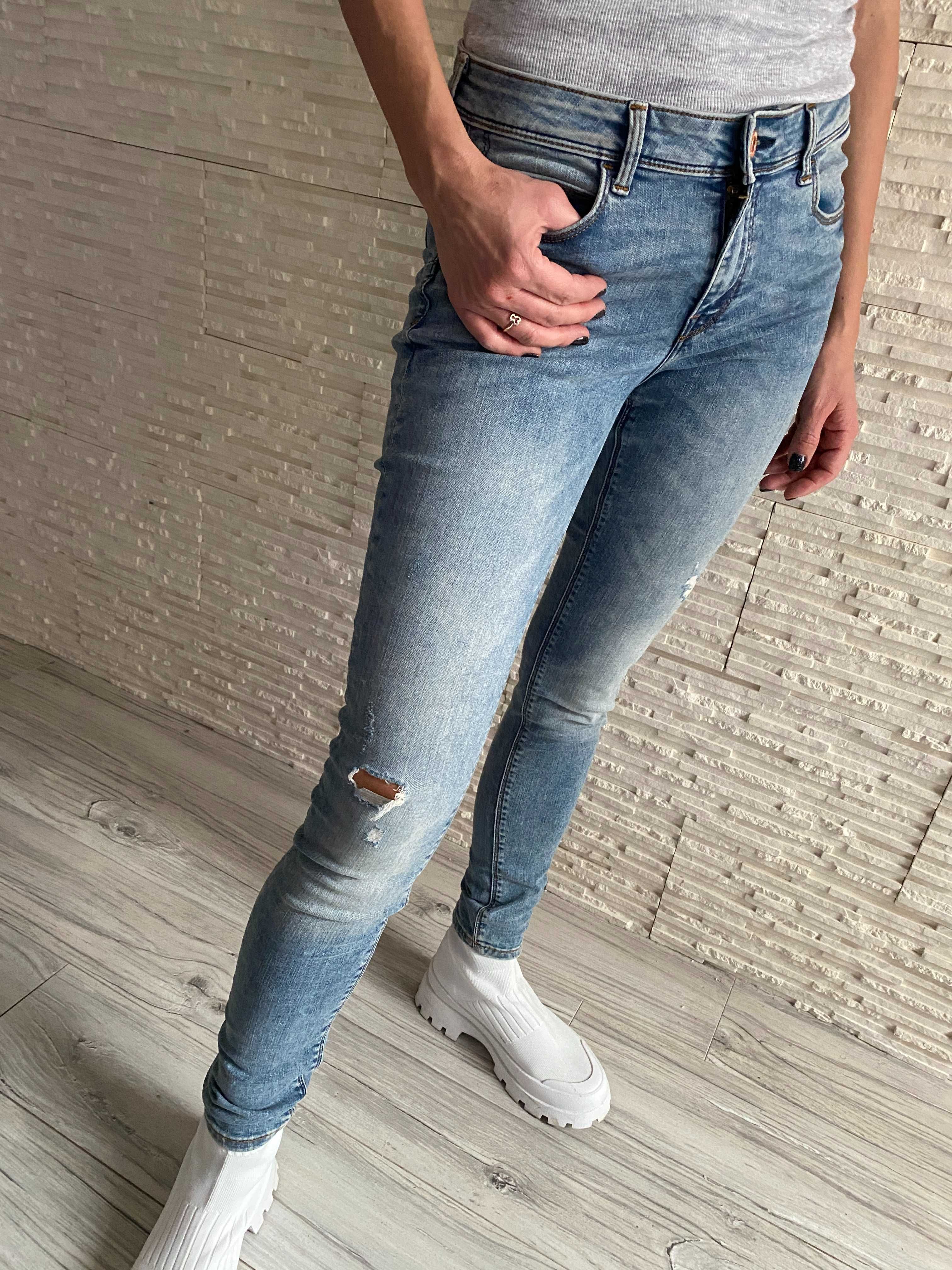 H&M Denim jeggings jeansy elastyczne miękkie push - up M