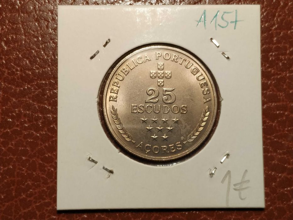 A157 moeda de 25 escudos de 1980 Comemorativa Açores Portugal