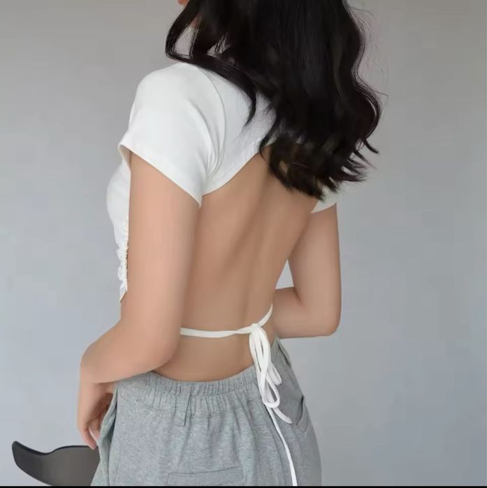 Майка топ футболка з відкритою спиною