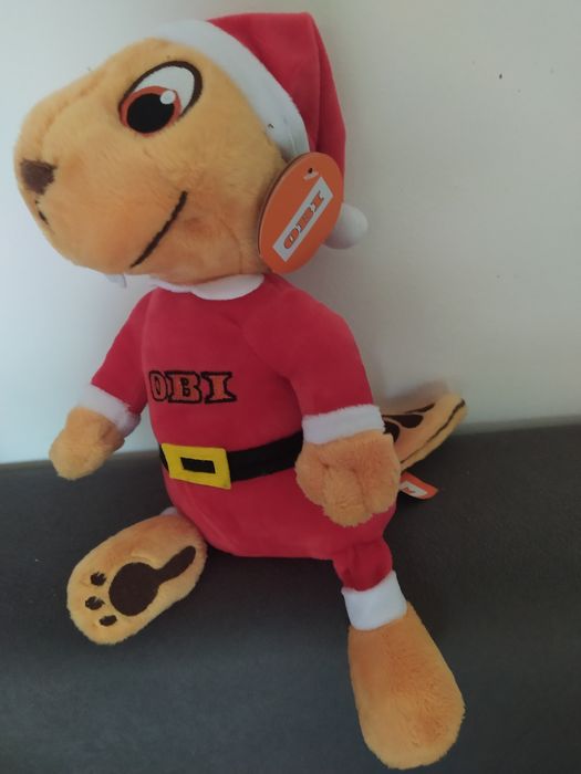Maskotka pluszowa bóbr Obi wydanie świąteczne elf Mikołaj