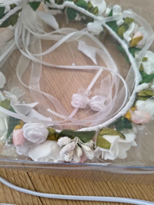 Sukienka komunijna EMMA, bolerko, wianek Stan idealny 146/152