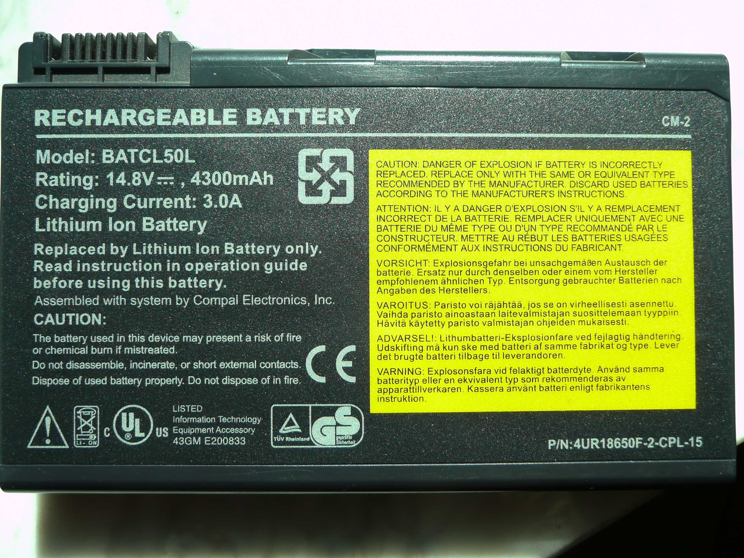bateria do laptopa BATCL50L made in japan