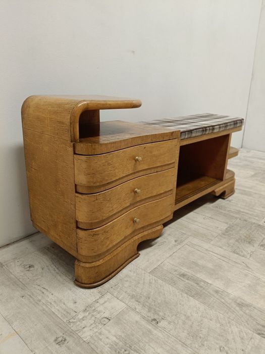 szafka vintage do przedpokoju z półkami siedzisko  szafka na buty