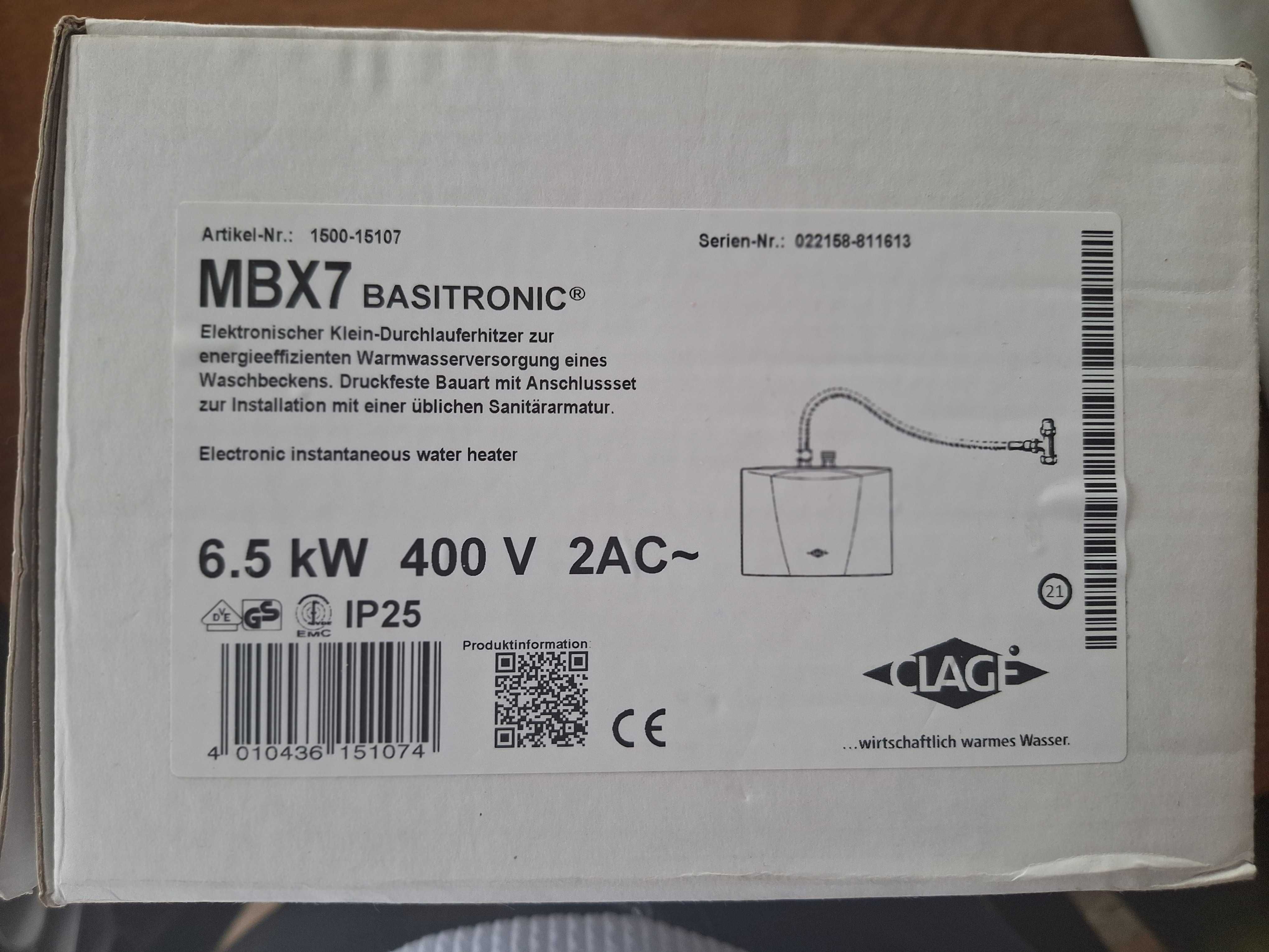 Elektroniczny podgrzewacz przepływowy CLAGE