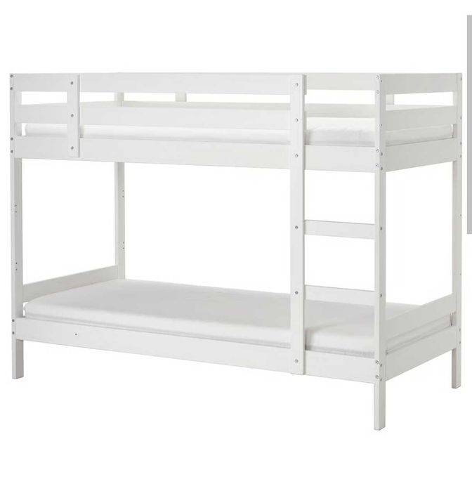 Łóżko piętrowe Ikea Mydal białe 90x200