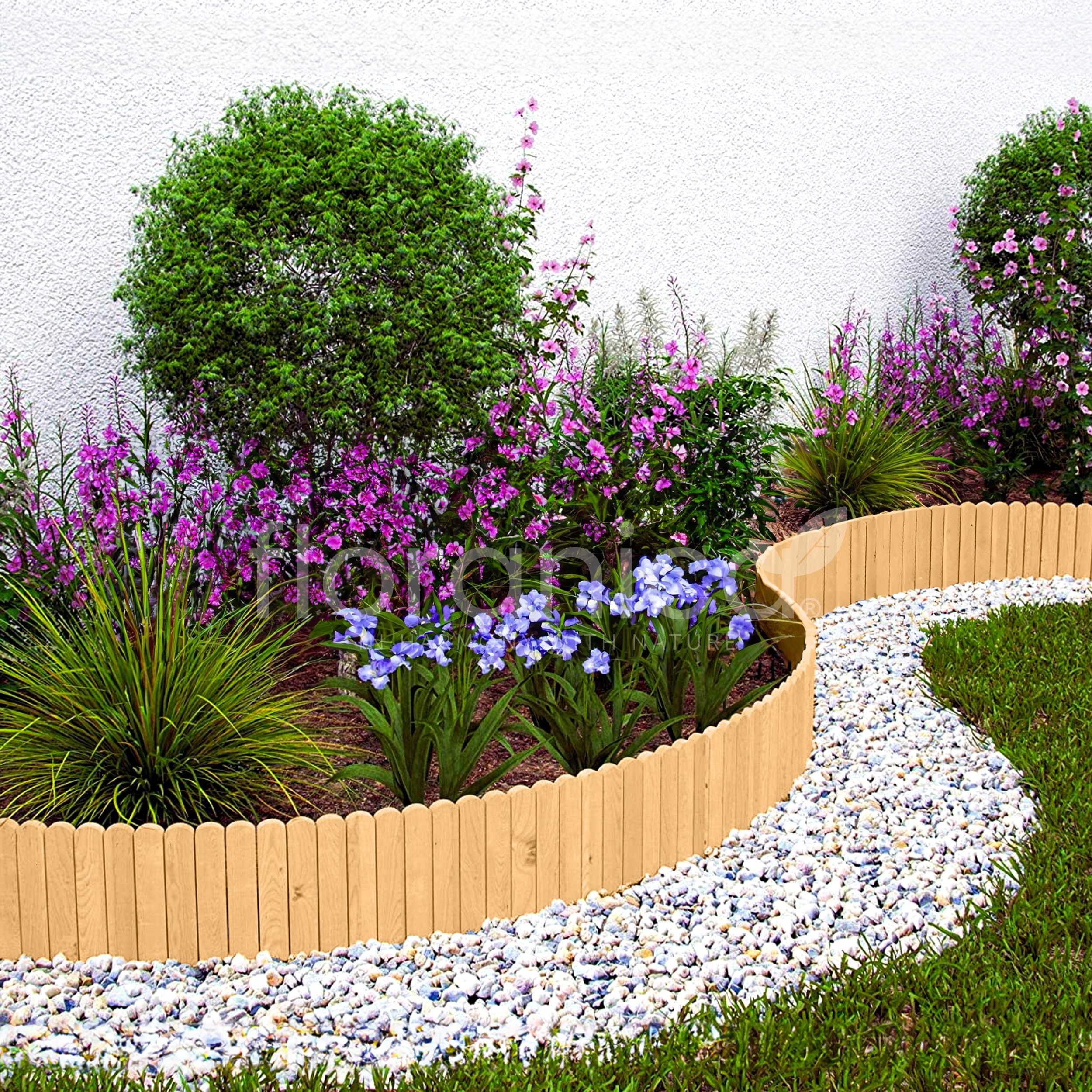 Rollborder, Elastyczny płot drewniany. Obrzeże rabat kwiatowych. 203cm