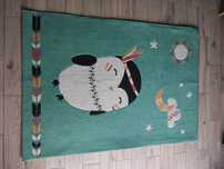 Dywan do pokoju dziecięcego 120x170 cm zielony z pingwinem