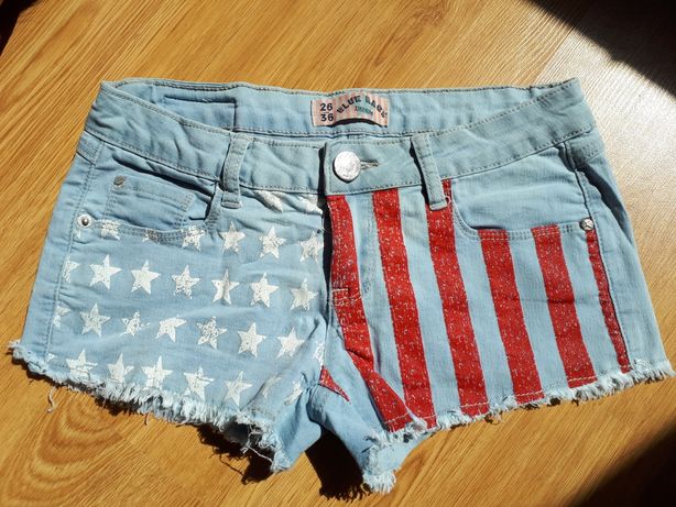 Міні-шорти котонові жіночі принт американський прапор